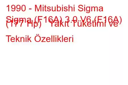 1990 - Mitsubishi Sigma
Sigma (F16A) 3.0 V6 (F16A) (177 Hp) Yakıt Tüketimi ve Teknik Özellikleri