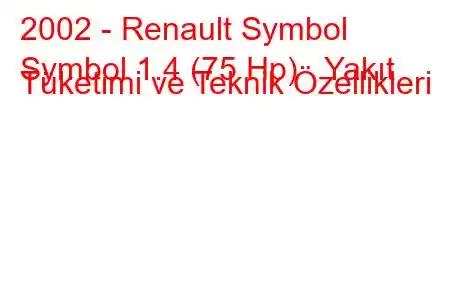 2002 - Renault Symbol
Symbol 1.4 (75 Hp) Yakıt Tüketimi ve Teknik Özellikleri