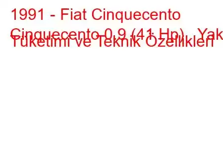 1991 - Fiat Cinquecento
Cinquecento 0.9 (41 Hp) Yakıt Tüketimi ve Teknik Özellikleri