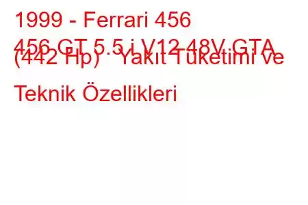 1999 - Ferrari 456
456 GT 5.5 i V12 48V GTA (442 Hp) Yakıt Tüketimi ve Teknik Özellikleri