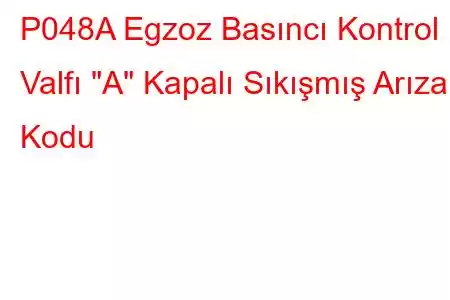 P048A Egzoz Basıncı Kontrol Valfı 