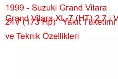 1999 - Suzuki Grand Vitara
Grand Vitara XL-7 (HT) 2.7 i V6 24V (173 Hp) Yakıt Tüketimi ve Teknik Özellikleri