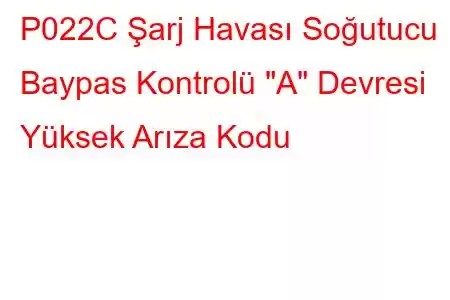 P022C Şarj Havası Soğutucu Baypas Kontrolü 