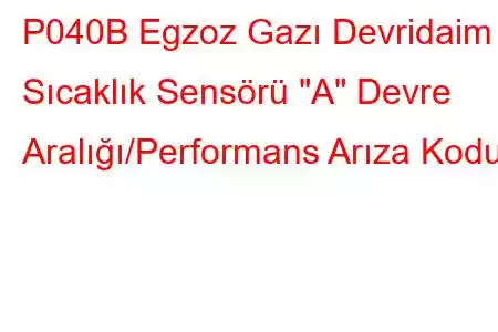 P040B Egzoz Gazı Devridaim Sıcaklık Sensörü 