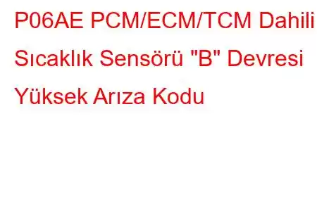 P06AE PCM/ECM/TCM Dahili Sıcaklık Sensörü 