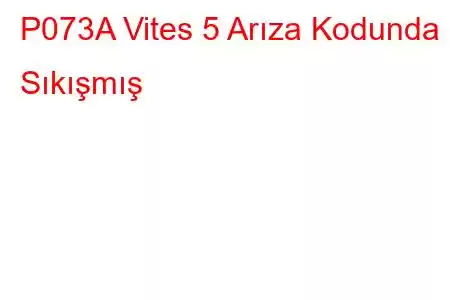 P073A Vites 5 Arıza Kodunda Sıkışmış