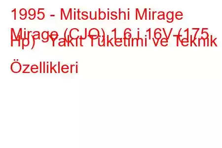 1995 - Mitsubishi Mirage
Mirage (CJO) 1.6 i 16V (175 Hp) Yakıt Tüketimi ve Teknik Özellikleri