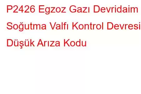 P2426 Egzoz Gazı Devridaim Soğutma Valfı Kontrol Devresi Düşük Arıza Kodu