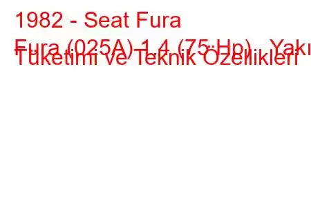 1982 - Seat Fura
Fura (025A) 1.4 (75 Hp) Yakıt Tüketimi ve Teknik Özellikleri