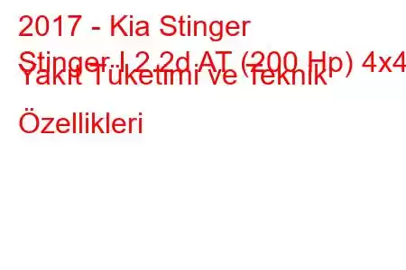 2017 - Kia Stinger
Stinger I 2.2d AT (200 Hp) 4x4 Yakıt Tüketimi ve Teknik Özellikleri