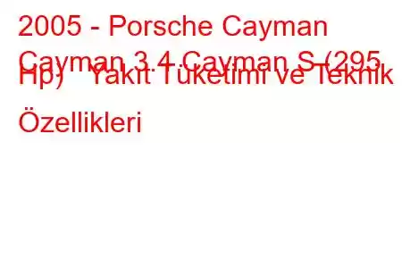 2005 - Porsche Cayman
Cayman 3.4 Cayman S (295 Hp) Yakıt Tüketimi ve Teknik Özellikleri