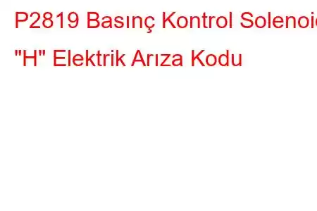 P2819 Basınç Kontrol Solenoidi 