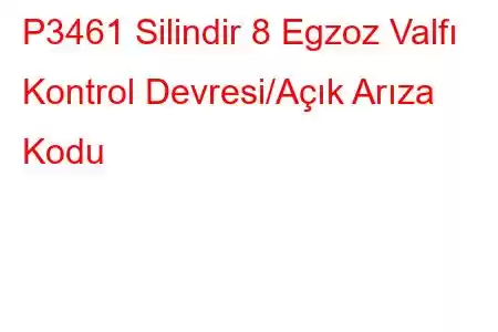 P3461 Silindir 8 Egzoz Valfı Kontrol Devresi/Açık Arıza Kodu