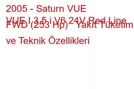 2005 - Saturn VUE
VUE I 3.5 i V6 24V Red Line FWD (253 Hp) Yakıt Tüketimi ve Teknik Özellikleri