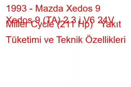 1993 - Mazda Xedos 9
Xedos 9 (TA) 2.3 i V6 24V Miller Cycle (211 Hp) Yakıt Tüketimi ve Teknik Özellikleri