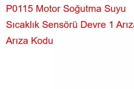 P0115 Motor Soğutma Suyu Sıcaklık Sensörü Devre 1 Arıza Arıza Kodu