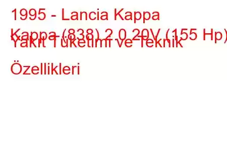 1995 - Lancia Kappa
Kappa (838) 2.0 20V (155 Hp) Yakıt Tüketimi ve Teknik Özellikleri