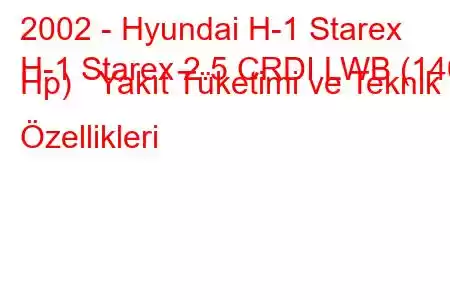 2002 - Hyundai H-1 Starex
H-1 Starex 2.5 CRDI LWB (140 Hp) Yakıt Tüketimi ve Teknik Özellikleri