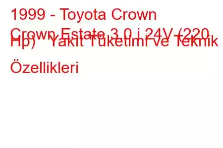 1999 - Toyota Crown
Crown Estate 3.0 i 24V (220 Hp) Yakıt Tüketimi ve Teknik Özellikleri