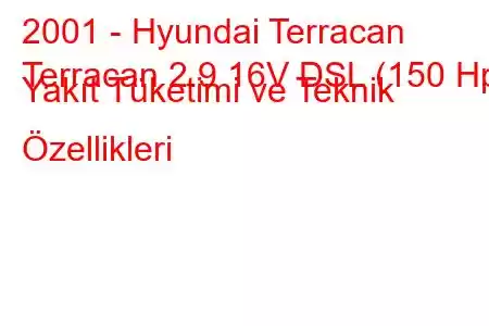 2001 - Hyundai Terracan
Terracan 2.9 16V DSL (150 Hp) Yakıt Tüketimi ve Teknik Özellikleri