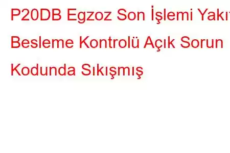 P20DB Egzoz Son İşlemi Yakıt Besleme Kontrolü Açık Sorun Kodunda Sıkışmış