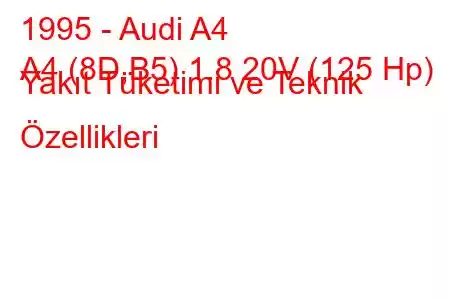 1995 - Audi A4
A4 (8D,B5) 1.8 20V (125 Hp) Yakıt Tüketimi ve Teknik Özellikleri