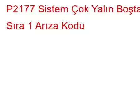 P2177 Sistem Çok Yalın Boşta Sıra 1 Arıza Kodu