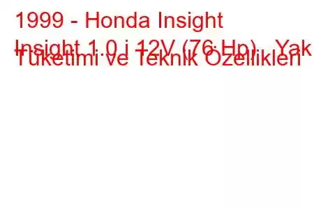 1999 - Honda Insight
Insight 1.0 i 12V (76 Hp) Yakıt Tüketimi ve Teknik Özellikleri