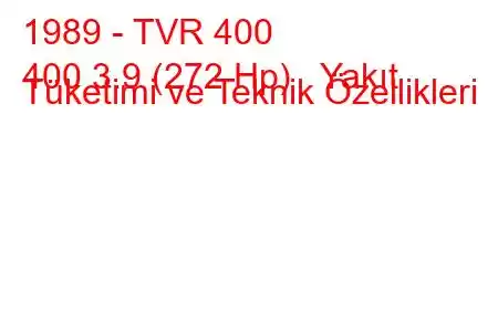 1989 - TVR 400
400 3.9 (272 Hp) Yakıt Tüketimi ve Teknik Özellikleri