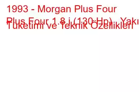 1993 - Morgan Plus Four
Plus Four 1.8 i (130 Hp) Yakıt Tüketimi ve Teknik Özellikleri