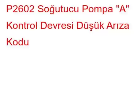 P2602 Soğutucu Pompa 