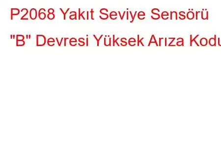 P2068 Yakıt Seviye Sensörü 