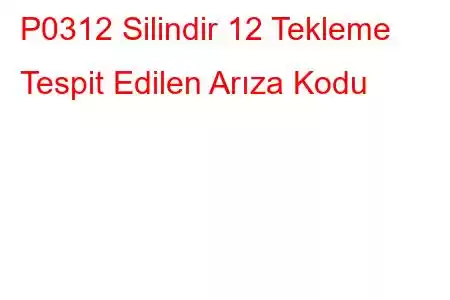 P0312 Silindir 12 Tekleme Tespit Edilen Arıza Kodu