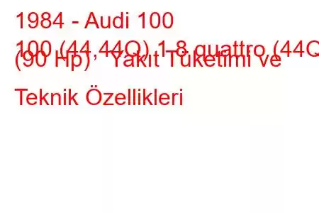 1984 - Audi 100
100 (44,44Q) 1.8 quattro (44Q) (90 Hp) Yakıt Tüketimi ve Teknik Özellikleri