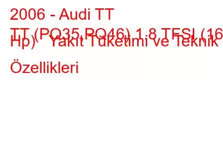 2006 - Audi TT
TT (PQ35,PQ46) 1.8 TFSI (160 Hp) Yakıt Tüketimi ve Teknik Özellikleri