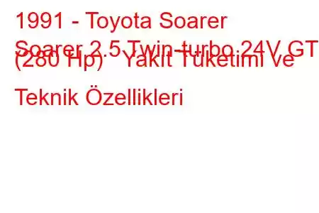 1991 - Toyota Soarer
Soarer 2.5 Twin-turbo 24V GT (280 Hp) Yakıt Tüketimi ve Teknik Özellikleri