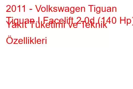 2011 - Volkswagen Tiguan
Tiguan I Facelift 2.0d (140 Hp) Yakıt Tüketimi ve Teknik Özellikleri