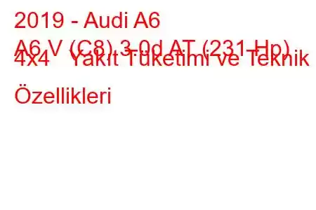 2019 - Audi A6
A6 V (C8) 3.0d AT (231 Hp) 4x4 Yakıt Tüketimi ve Teknik Özellikleri