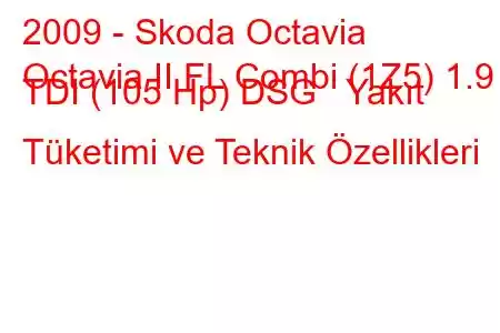 2009 - Skoda Octavia
Octavia II FL Combi (1Z5) 1.9 TDI (105 Hp) DSG Yakıt Tüketimi ve Teknik Özellikleri