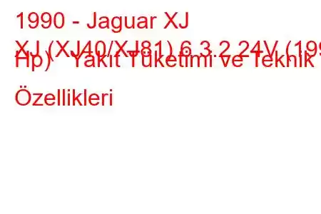 1990 - Jaguar XJ
XJ (XJ40/XJ81) 6 3.2 24V (199 Hp) Yakıt Tüketimi ve Teknik Özellikleri