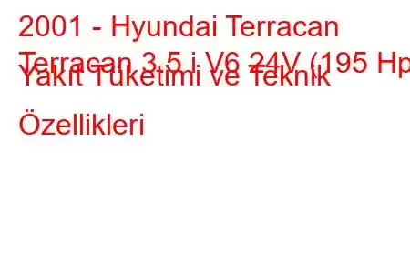 2001 - Hyundai Terracan
Terracan 3.5 i V6 24V (195 Hp) Yakıt Tüketimi ve Teknik Özellikleri