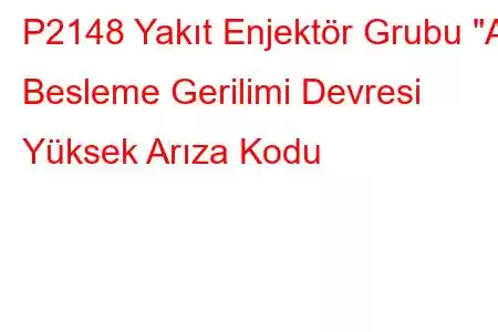 P2148 Yakıt Enjektör Grubu 