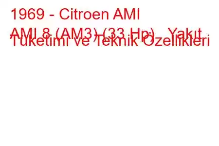 1969 - Citroen AMI
AMI 8 (AM3) (33 Hp) Yakıt Tüketimi ve Teknik Özellikleri