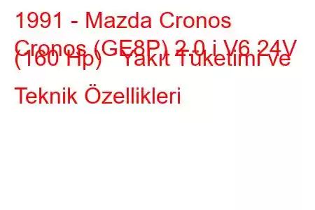 1991 - Mazda Cronos
Cronos (GE8P) 2.0 i V6 24V (160 Hp) Yakıt Tüketimi ve Teknik Özellikleri