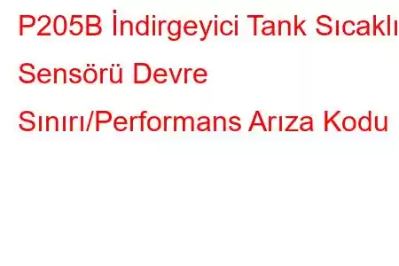 P205B İndirgeyici Tank Sıcaklık Sensörü Devre Sınırı/Performans Arıza Kodu