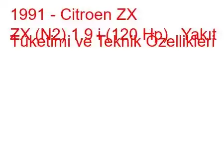 1991 - Citroen ZX
ZX (N2) 1.9 i (120 Hp) Yakıt Tüketimi ve Teknik Özellikleri