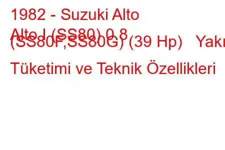 1982 - Suzuki Alto
Alto I (SS80) 0.8 (SS80F,SS80G) (39 Hp) Yakıt Tüketimi ve Teknik Özellikleri