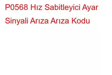 P0568 Hız Sabitleyici Ayar Sinyali Arıza Arıza Kodu