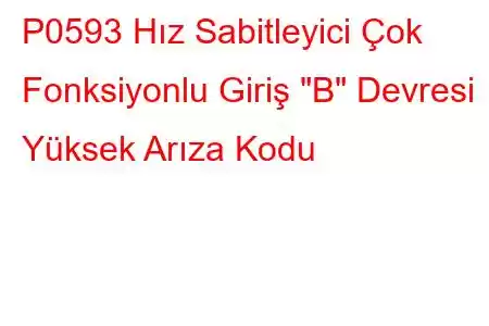 P0593 Hız Sabitleyici Çok Fonksiyonlu Giriş 