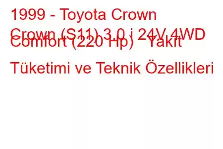 1999 - Toyota Crown
Crown (S11) 3.0 i 24V 4WD Comfort (220 Hp) Yakıt Tüketimi ve Teknik Özellikleri